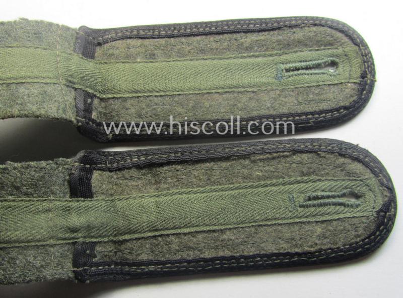 Moderately used - typically later-war-period and/or fully matching! - pair of so-called: 'M44'-pattern, simplified WH (Heeres) NCO-type shoulderstraps: 'Unteroffizier der Pionier-Trpn.'