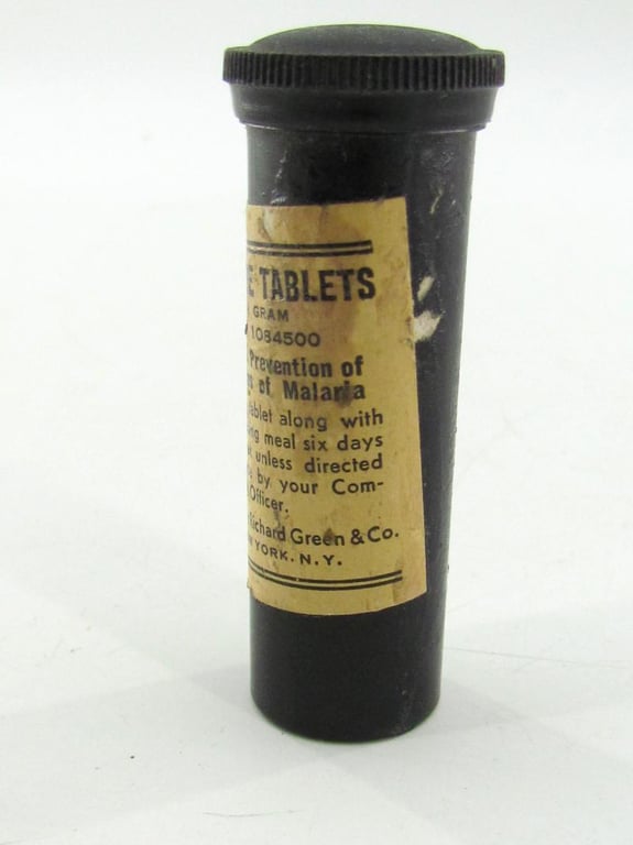 US WWII Tube with Atabrine Tablets