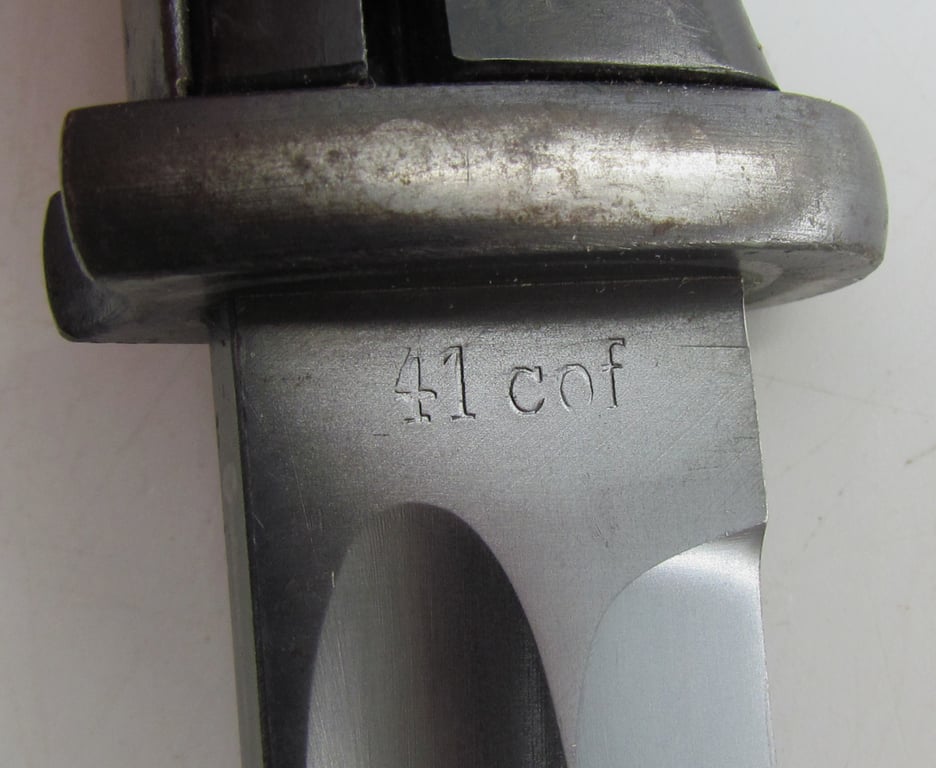 Matching K98 bayonet marked 41 cof -793 with frog