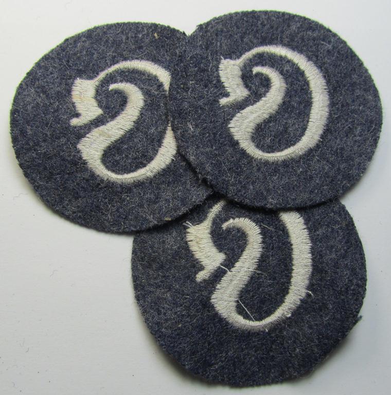WH (Luftwaffe) machine-embroidered, trade- ie. special-career ie. proficiency patch (ie. 'Laufbahn- o. Tätigkeitsabzeichen') as was specificallly intended for usage by: 'Schirrmeister'
