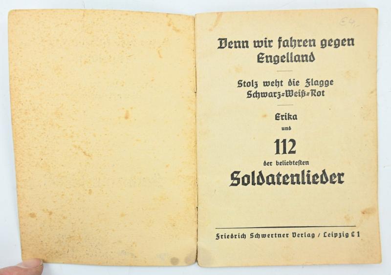 German Third Reich Songbook 'Denn wir fahren gegen Engelland'