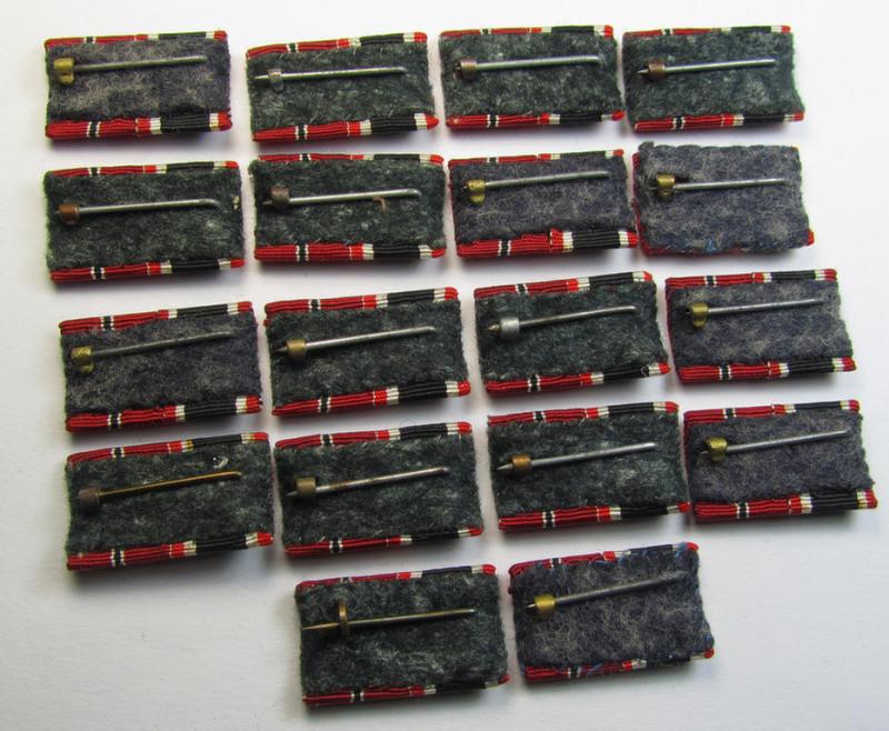 Two-pieced, WWII-period ribbon-bar (ie. 'Feld- o. Bandspange') as was intended for the combination: 'KvK II. Klasse mit Schwertern' and/or: 'Ost'-medal (ie. 'Medaille Winterschlacht im Osten 1941-42')