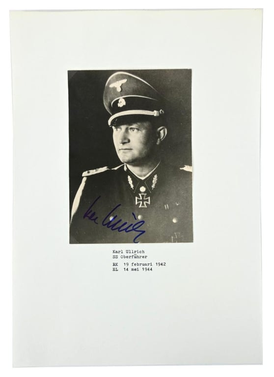 Signature of Waffen-SS KC&OLC Recipient 'Karl Ullrich'