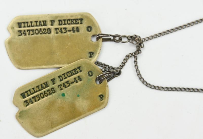 US WW2 Dog-tags with Silver Chain 'William F. Dickey'