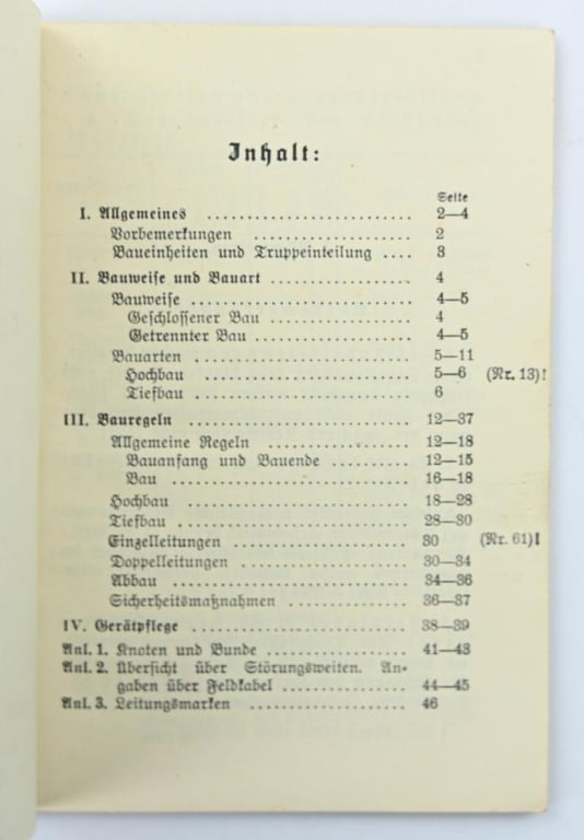 German WH Instruction Manual 'Fieldphone signal making'