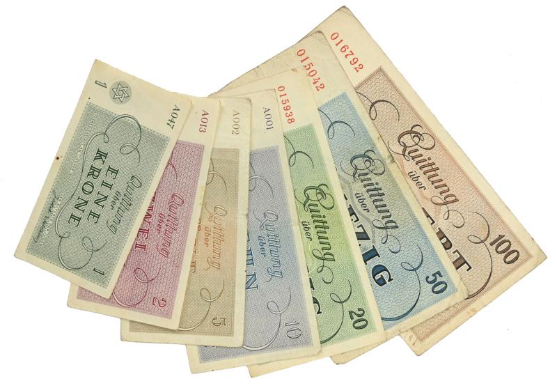 German WW2 Theresienstadt (Terezin) Concentration Camp Banknotes