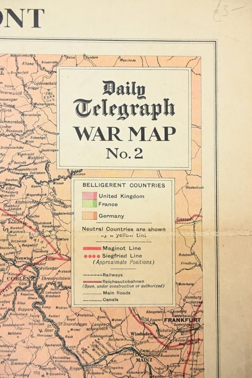 British WW2 Eastern Front Map with Paper Flags
