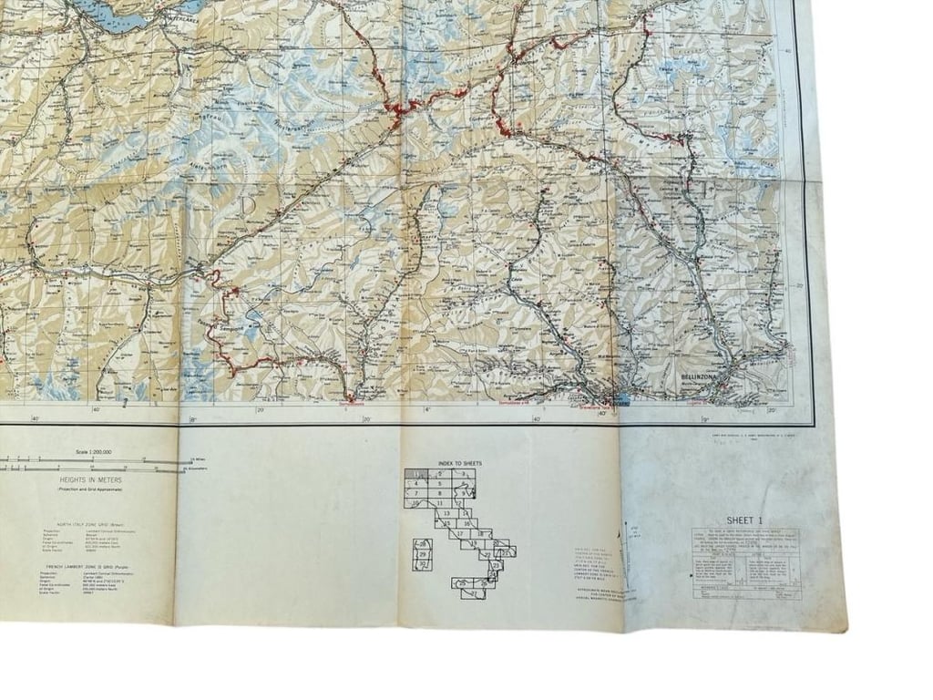 US WWII Road Map for the Italian Campaign  ( Sheet nr 1 )