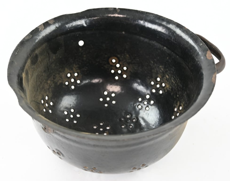German Enamel Colander made of German M42 Helmet