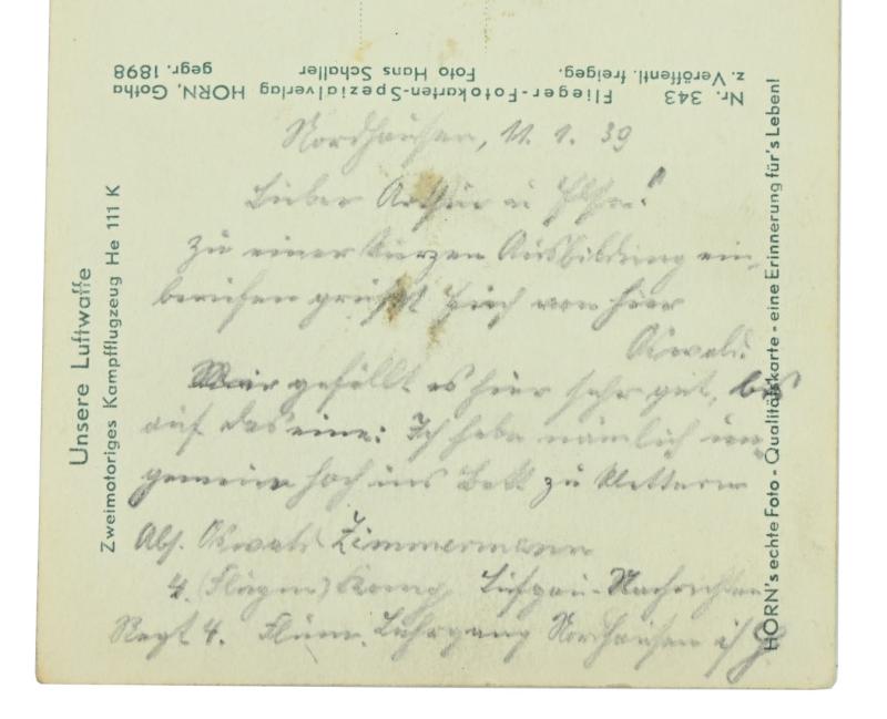 German WH Postcard 'Unsere Luftwaffe'