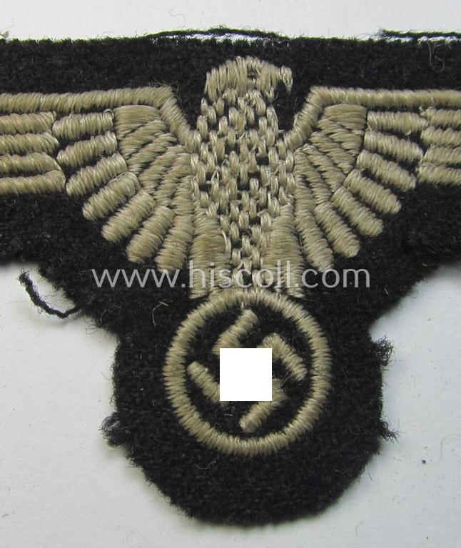 Superb example of a mid- (ie. later-war-) pattern, 'SS' (ie. 'Waffen-SS') so-called: 'RzM-style' enlisted-mens'-/ie. NCO-pattern arm-eagle as was intended for usage by the various Waffen-SS troops throughout the war