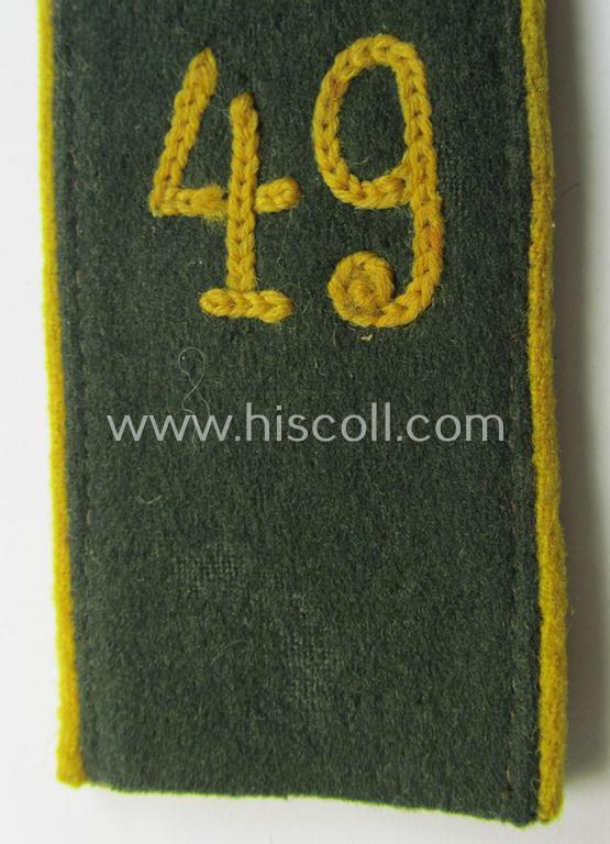 Single - and actually not that often seen! - WH (Heeres) EM-type (ie. 'M36-/M40'-pattern- and 'rounded styled') 'cyphered' shoulderstrap as was intended for usage by a: 'Soldat des Nachrichten-Abteilungs 49'