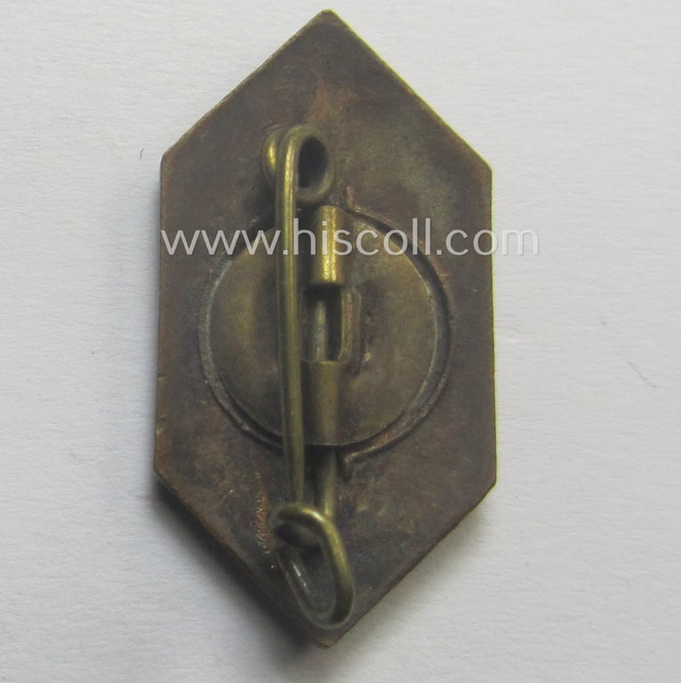 Commemorative, golden-toned and multi-coloured enamelled, VDA- (ie. 'Volksbund f.d. Deutschtum im Ausland'-) related membership-lapel-pin being a non-maker-marked example