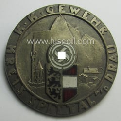 Unusual, silver-toned- (and partly enamelled): 'Veranstaltungsabzeichen des Standschützenverbandes...