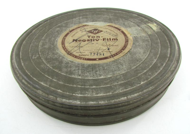 Large Film can with WWII 35mm film included