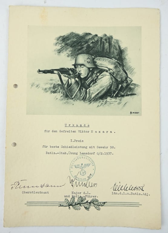 German WH Shooting Certificate