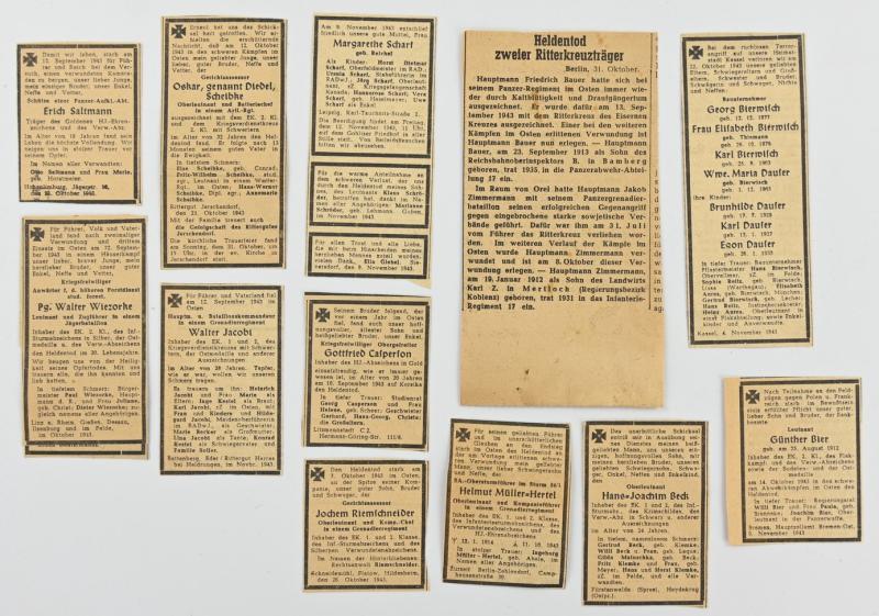 German Third Reich Era Death Messages