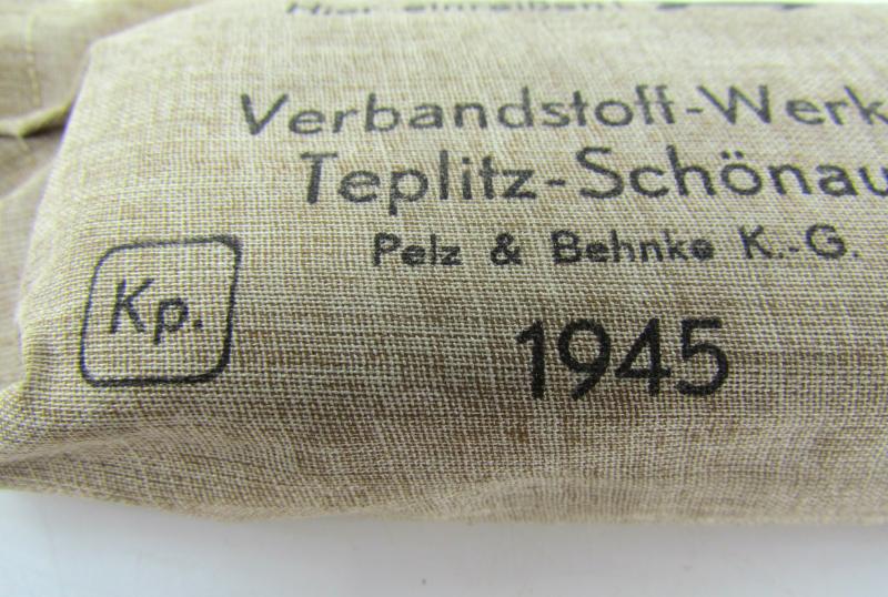 Original German WWII First Aid Bandage – Verbandpäckchen 1945