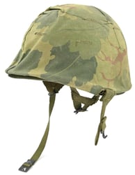 US Vietnam Paratrooper helmet with camouflage cover and...