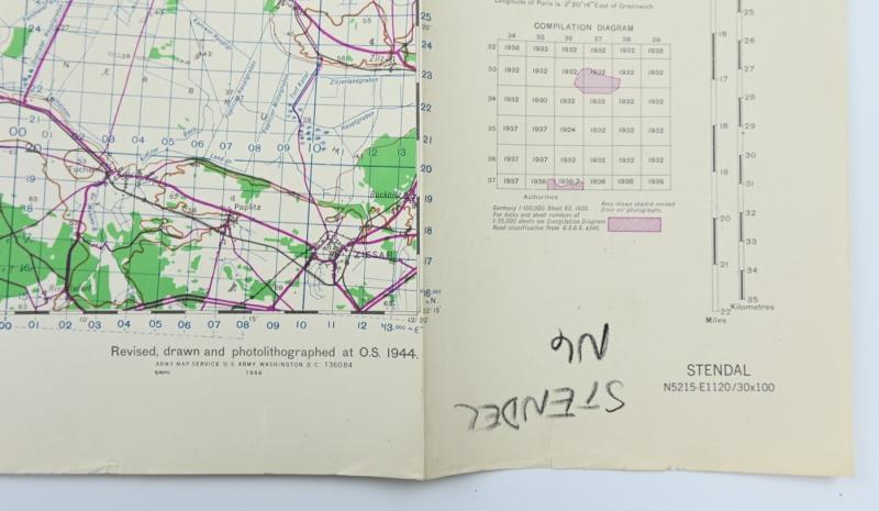 US WW2 Mapcard of Stendal Germany