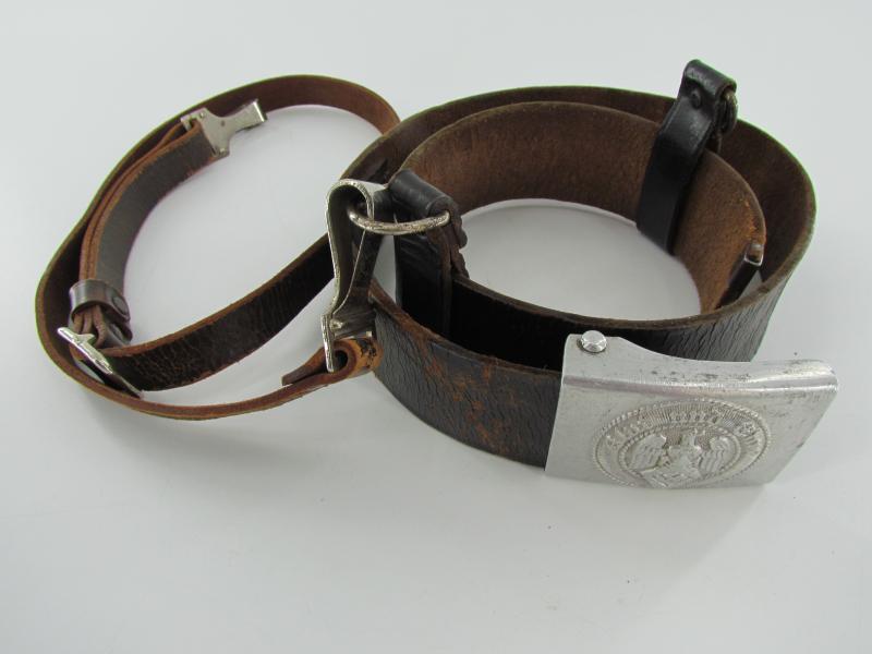 Hitler Youth Belt With Aluminum Buckle and Shoulder Strap RZM M4/30