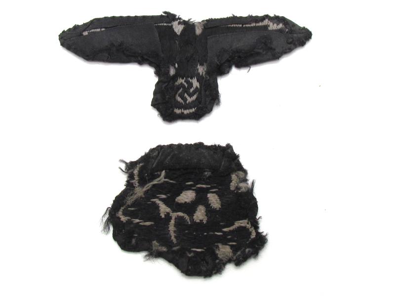 Waffen-SS BeVo cap insignia eagle and skull set