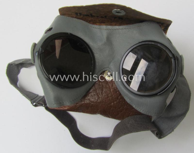 Neat - and fully complete! - 'standard'-issue pair of WH sun- (ie. protective-) glasses (of the make ie. type: 'Zeiss- Umbral') that came stored in their period, typical, brown-coloured- and/or 'plastic-like' pouch ie. etui