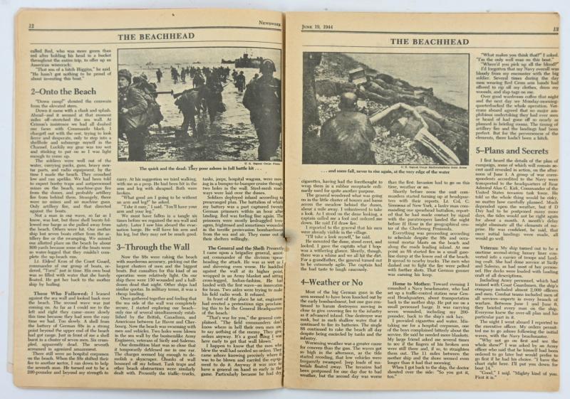US WW2 Newsweek Magazine June 19, 1944