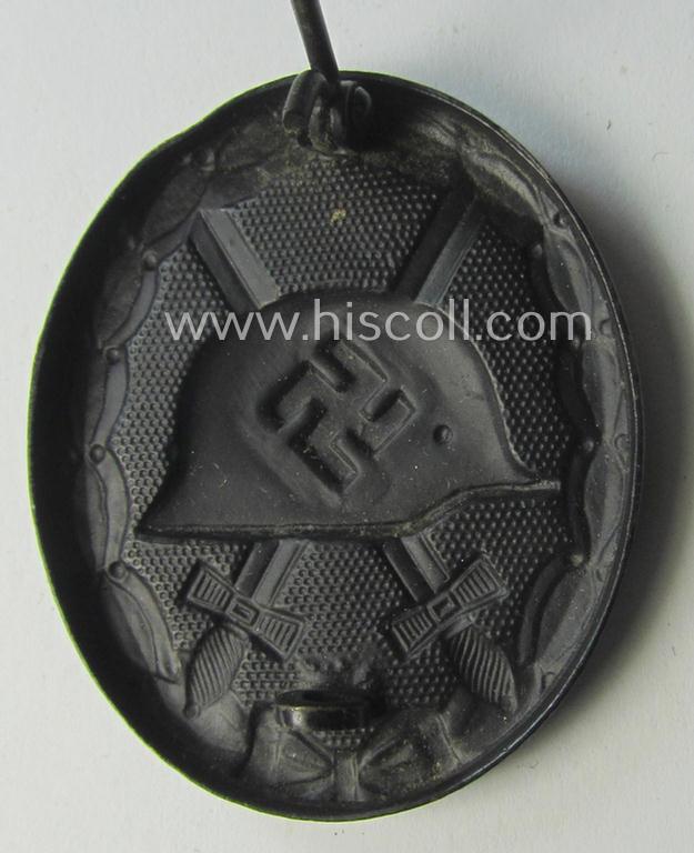 Attractive - albeit non-maker-marked and non-magnetic! - example of a black-class wound-badge (or: 'Verwundeten-Abzeichen in Schwarz') that comes in an overall very nice- (ie. I deem hardly used- nor worn-), condition