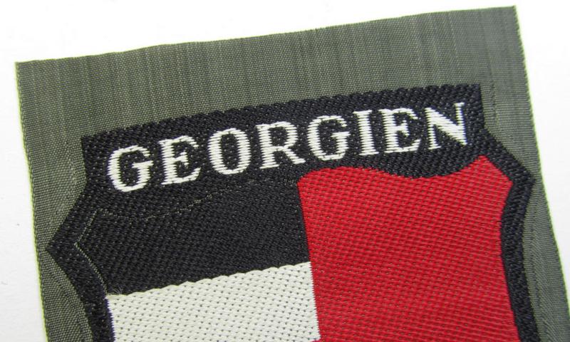 'BeVo'-type armshield entitled: 'Georgien' (being a 'virtually mint- ie. unissued' example as intended for a volunteer who served within the 'Deutsche Wehrmacht' ie. within the 'Georgisches Legion')