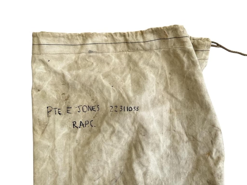 British WWII Large white Duffel Bag