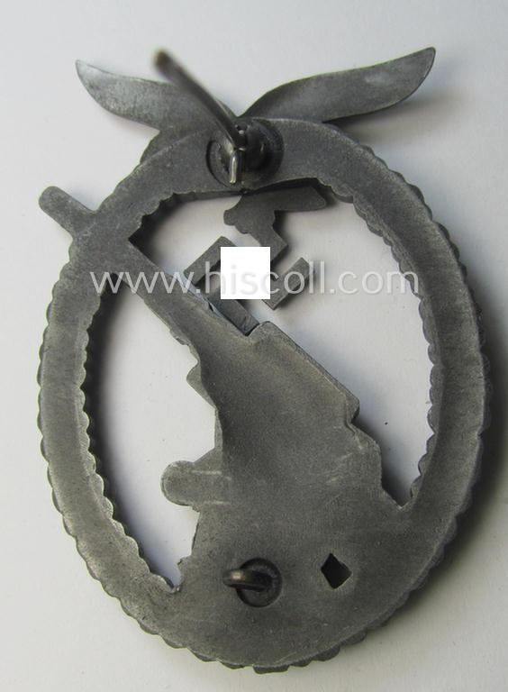 Attractive - and actually not that often seen! - 'Feinzink'-based example of a mid-war-period- and non-maker-marked WH (Luftwaffe) 'Flakkampfabzeichen' (or: airforce anti-aircraft badge) as was produced by a to date unknown maker