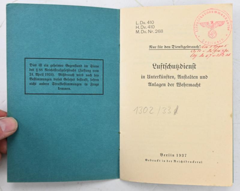 German Luftschutzdienst Booklet 1937