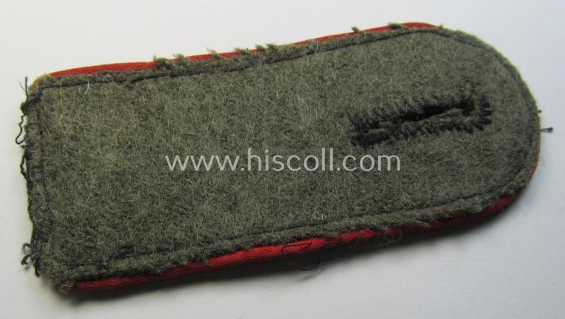 Attractive - albeit regrettably single! - Waffen-SS, enlisted-mens'-type shoulderstrap as was intended for usage by a: 'Soldat' (ie. 'SS-Mann') who served within the: 'Waffen-SS (Sturm)Artillerie-Truppen'