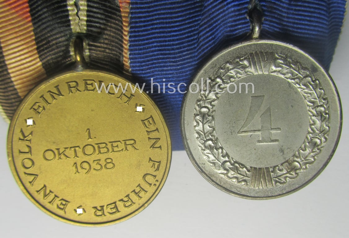 WH (LW) medal-bar (ie.: 'Doppelspange') resp. showing a: 'WH-DA 4. Stufe' and a Czech 'Anschluss'-medal