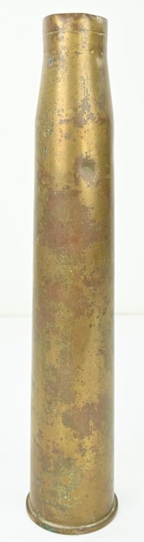 British WW2 Ordnance Quick-Firing 6-pounder 7 cwt Brass Shell 1943