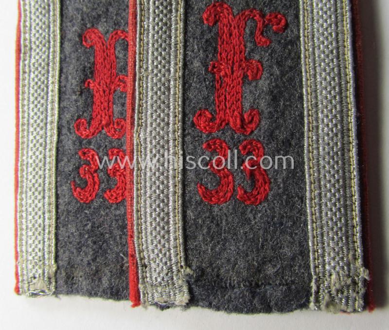 Pair of neatly 'cyphered', WH (Luftwaffe) NCO-type shoulderstraps: 'Unterwachtmeister des Festungs-Flakartillerie-Abtlgs o. Rgts. 33'