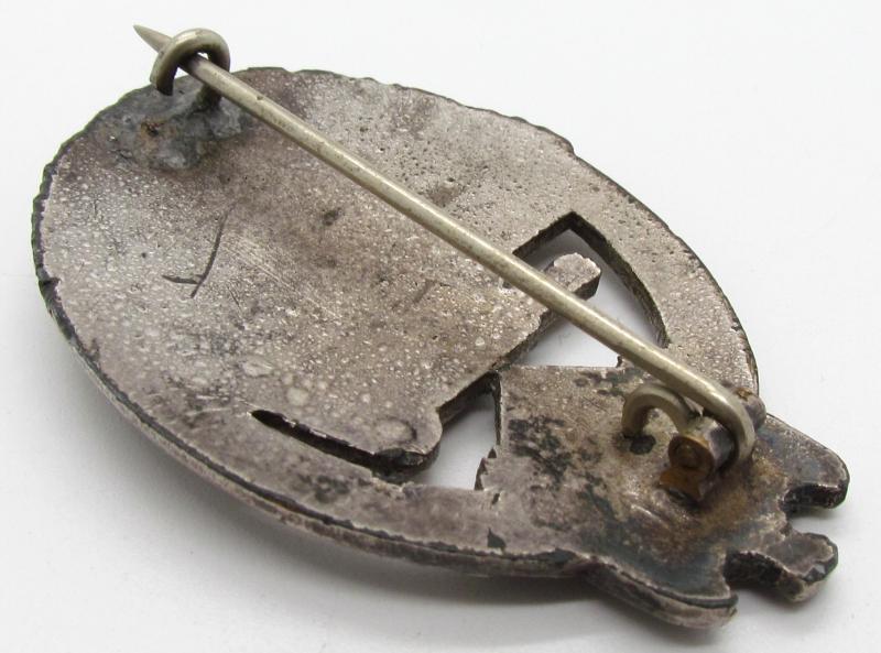 Panzer assault badge in silver "small w" Wurster, Rare