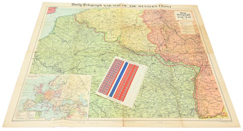 British WW2 Eastern Front Map with Paper Flags