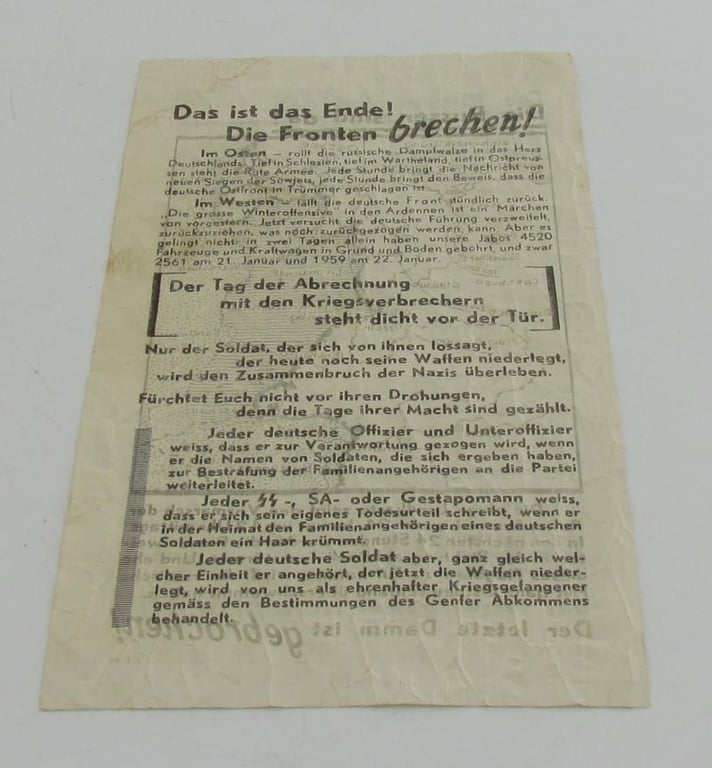 Allied Propaganda Leaflet “Die Russen sind da!” (CT-45), January 1945