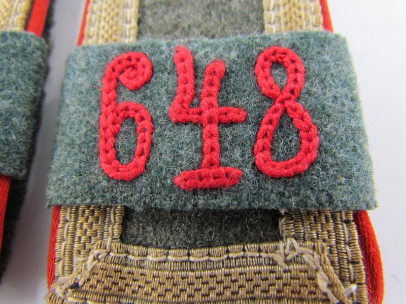 Wehrmacht Heer Artillery Shoulder Boards Regiment 648