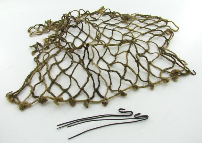 Complete late war German helmet net with attachment hooks