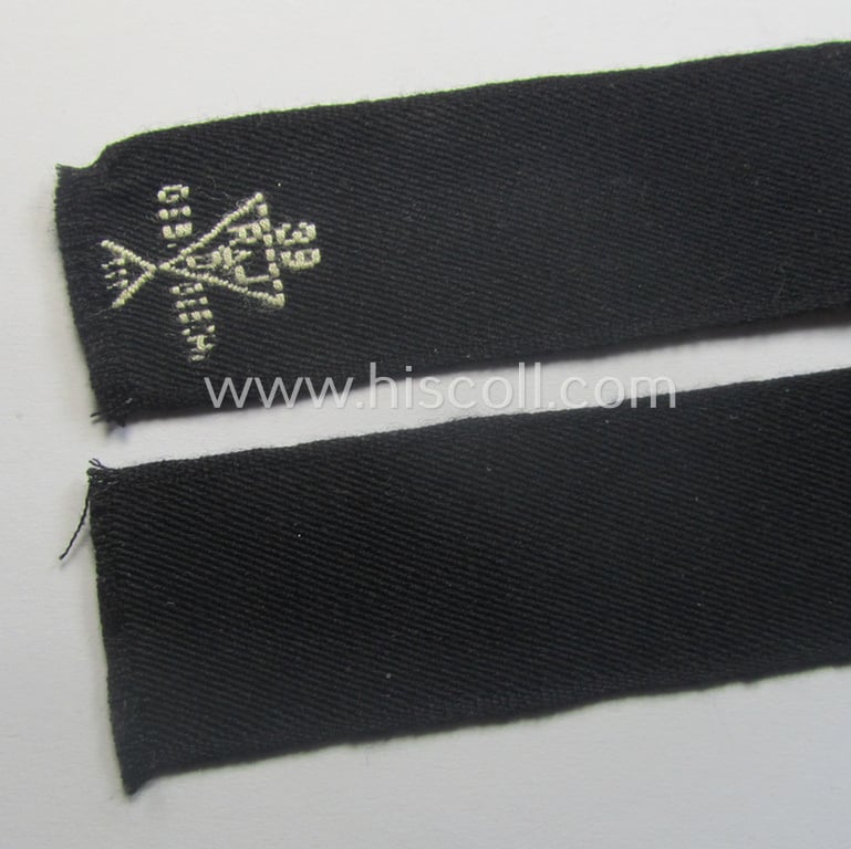 RAD (ie. 'Reichsarbeitsdienst') EM- (ie. NCO-) pattern, commemorative cuff-title (ie. 'Dienstärmelstreifen') depicting a capital 'R'-character (as was intended for the EM-/NCO-staff working on the various 'Westwall'-fortifications)