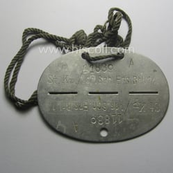Neat, aluminium-based WH (Heeres) ID-disc (ie. 'Erkennungsmarke') bearing...