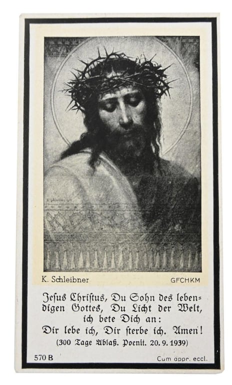 German WH Deathcard 'Uffz. Hans Umann'