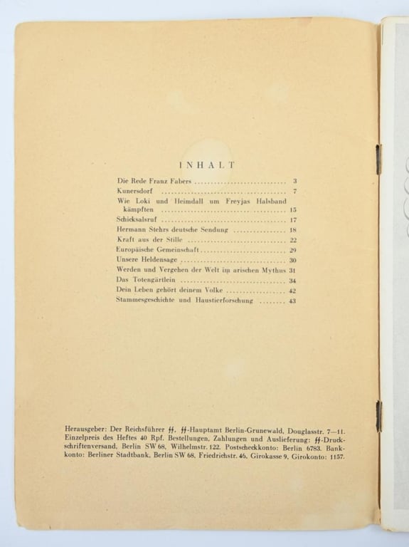 German SS Leifheit Booklet Heft 3, 1944