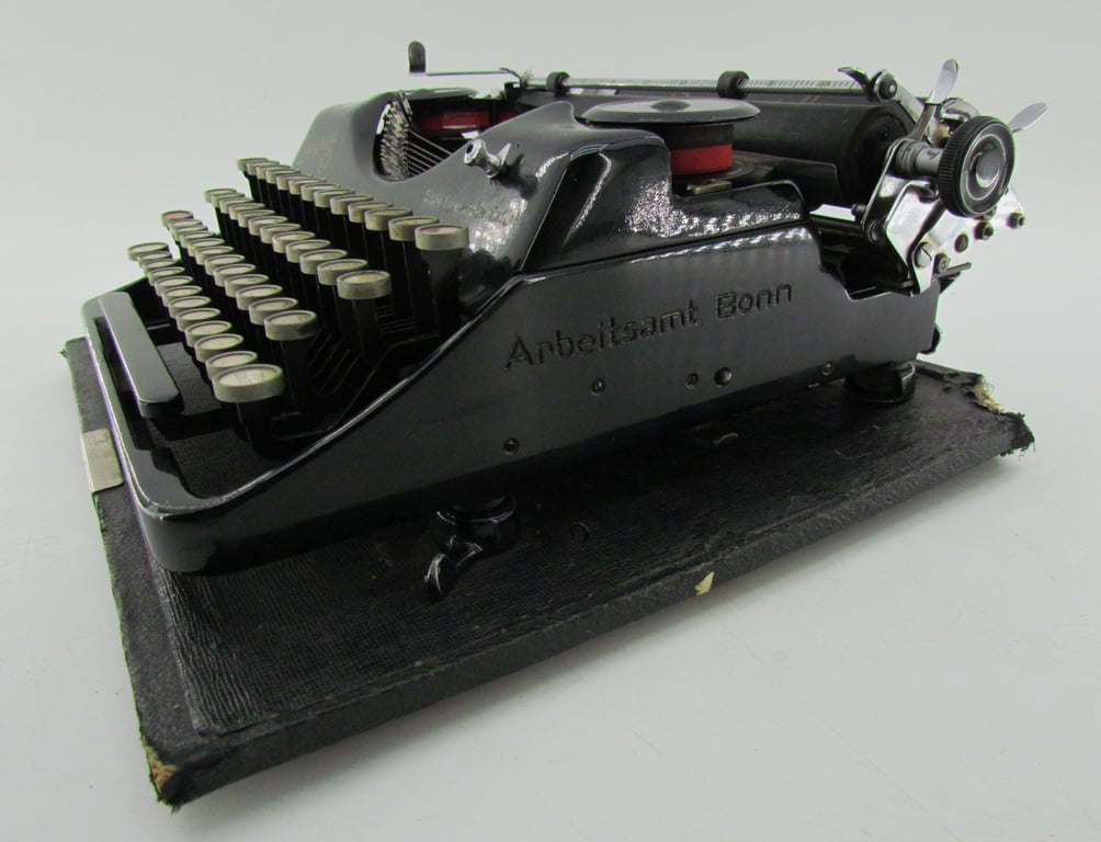 WWII Rheinmetall Typewriter with SS Key Complete with Case