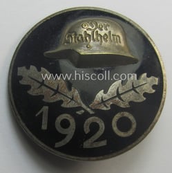 Superb, larger-sized(!), enamelled lapel-pin: 'Der Stahlhelm' - Bund...