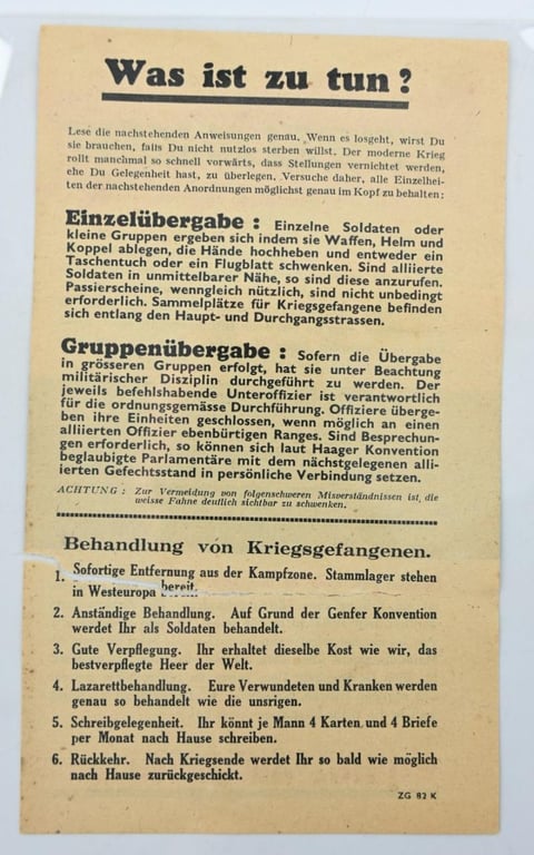 Allied WW2 Droppingsflyer 'Wenn es Losgeht'
