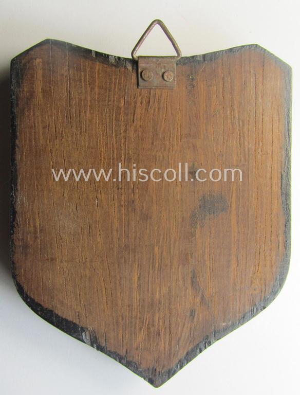 Golden-bronze-toned, so-called: 'nichttragbarer Ehrenpreis' (ie. commemorative-plaque) showing the text: 'Crewsportfest 1939 - Gruppenzehnkampf - 2. Preis'